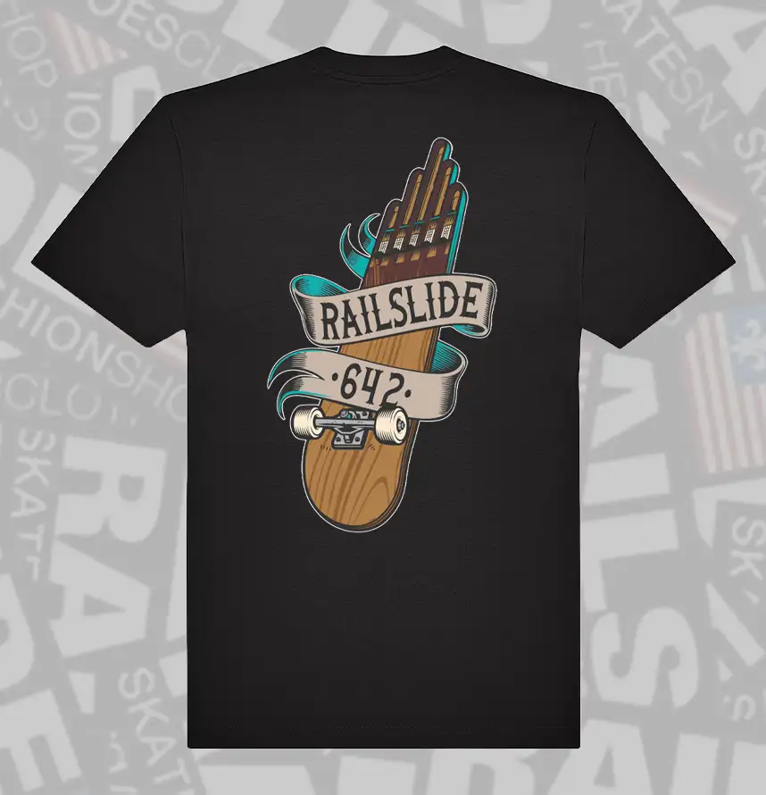 RAILSLIDE 5 Finger Skate Tee – Bild 7